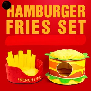 Nueva Cama Universal de Algodón para Mascotas, Tipo Hamburguesa, Cerrada y Cálida, con Cierre de Empuje, Villa para Gatos, Colchoneta para Gatitos - Product Image 3