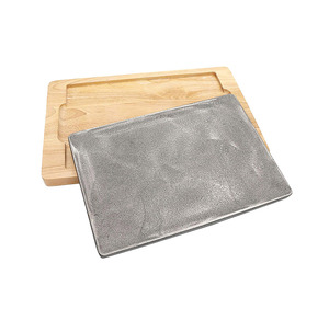 Assiette Teppanyaki avec base en bois grande assiette à steak en fonte usage domestique gril plateau <span class=keywords><strong>de</strong></span> <span class=keywords><strong>cuisson</strong></span> poêle à steak gril <span class=keywords><strong>plaque</strong></span> <span class=keywords><strong>de</strong></span> serveur - Product Image 6
