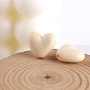 Venta al por mayor a granel DIY corazón Color sólido acrílico joyería cuentas 17x14,8mm agujero: aproximadamente 2,2mm aproximadamente 430 unids/bolsa 1892190 - Product Image 3