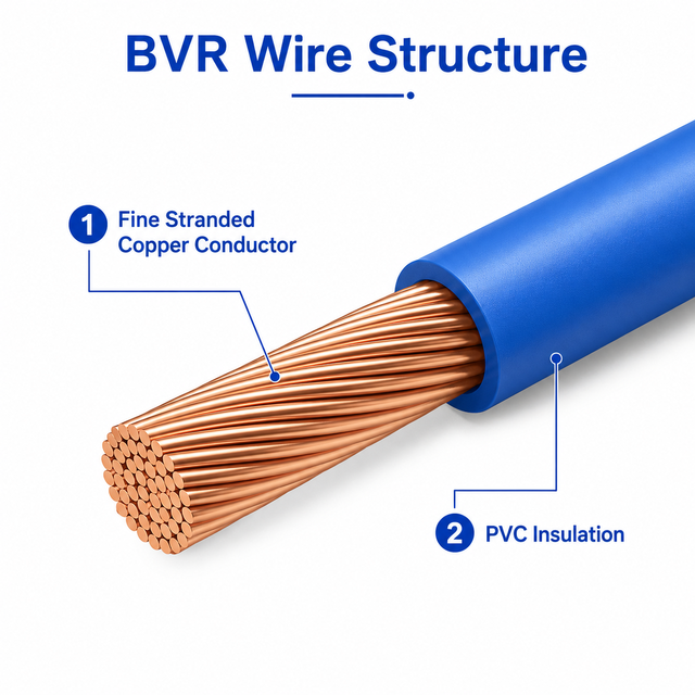 BVR Building Wire Stranded Flexible Copper Cable for Residential Commercial Industrial Heating Systems