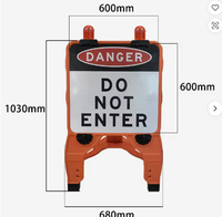 Panneau de signalisation extérieur carré pour trottoir avec panneau en aluminium, pliable, à remplissage d'eau, texte imprimé personnalisé, pour route et trottoir