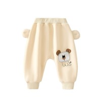 Pantalones Deportivos para Bebés, Forrados de Felpa, de Algodón, con Estampado de Dibujos Animados, Cintura Media, para Bebés con Trasero Grande