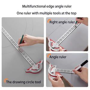 Carré en acier inoxydable pour le travail du bois, <span class=keywords><strong>règle</strong></span> <span class=keywords><strong>de</strong></span> <span class=keywords><strong>bord</strong></span> multifonctionnelle, <span class=keywords><strong>règle</strong></span> <span class=keywords><strong>de</strong></span> marquage d'arc circulaire, <span class=keywords><strong>règle</strong></span> d'angle, outil manuel - Product Image 3