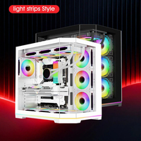 Latest ATX White Color Mid-Tower Computer Case with Transparent Glass Sides Gaming Sea View Room Design