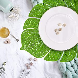 Napperon en <span class=keywords><strong>vinyle</strong></span> feuille verte Feuilles tropicales Napperons Table Réglage Cuisine Table <span class=keywords><strong>Tapis</strong></span> pour Table à manger Napperon - Product Image 4