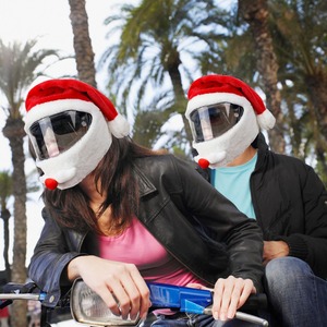Chapeau de Père Noël en peluche rouge pour décoration de Noël, écologique, doux, à porter sur la tête (type <span class=keywords><strong>moto</strong></span>) - Product Image 4