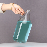 Bouteille en verre distributeur de détergent à lessive gel douche personnalisé grande capacité 2L avec pompe en plastique