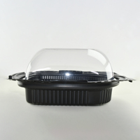 Contenedor para Pollo Asado, Bandeja de Plástico Apta para Microondas, PP Desechable, Antipolvo, Inodoro,