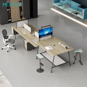 Customizable Modern Style Convertible Modular Workstation Office Partition <b>Table</b> Staff Station <b>Desk</b> Wooden Cabinet for Corporate - Product Image 4