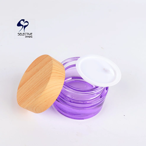 Envase Cosmético de Bambú Personalizado Shuangyu SY-C5092, Tarro de Vidrio Esmerilado <span class=keywords><strong>Morado</strong></span> de 5g/15g/30g/50g con Pulverizador y Tapa de Bambú - Product Image 2