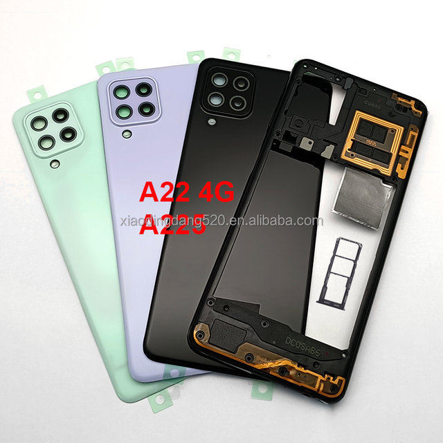 Mobile Phone SIM Card A22 Housing Case Glass Cover Battery Back Rear Door Bar A22 4G A225F Middle Frame for Samsung Galaxy