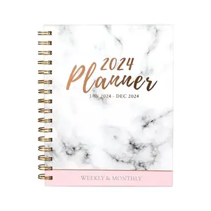 2024 New Design Benutzer definierte Luxus Life Journal Notizbücher Agenda Mädchen Student Lehrer Wöchentliche monatliche Tages planer