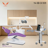 Fauteuil dentaire GD-T80 de conception italienne avec dossier en métal et chariot intelligent, double moteur électrique pour les cabinets à fort volume de patients