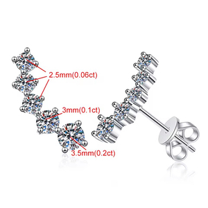 Boucles d'oreilles clous délicates en forme de griffe pour femmes, en moissanite, plaquées or, avec coupe ronde symétrique, pour <span class=keywords><strong>piercing</strong></span> de cartilage, style sourire - Product Image 4
