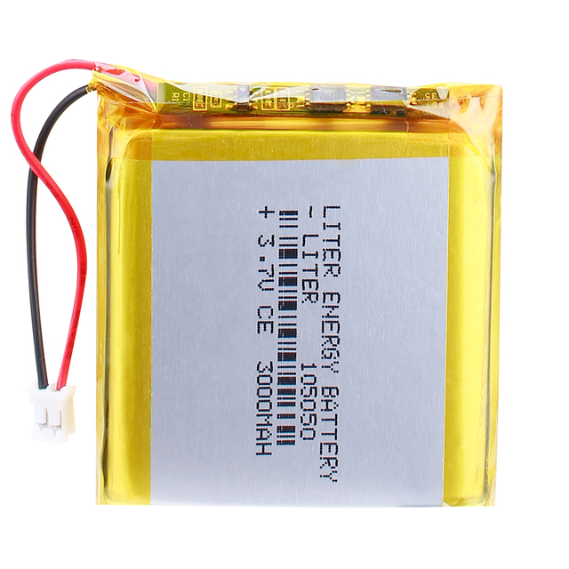 3.7V 3000mAh 105050 Rechargeable Li-Polymer Battery for Mobile Power Supply GPS Navigator Phone With 2pin PH 2.0mm Connector