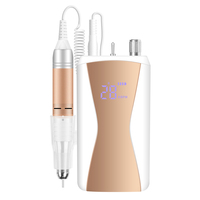 Perceuse à ongles à cuticules à grande vitesse rechargeable de marque de distributeur personnalisée 35000 tr/min avec écran d'affichage LCD