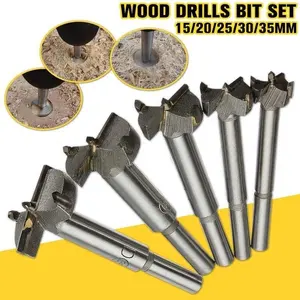 Set di strumenti per taglierina trapano in acciaio al carburo di tungsteno 5 pezzi 15-35mm Set di punte per trapano professionale per la lavorazione del legno sega a tazza per legno