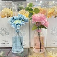 Diffuseur de parfum d'ambiance en verre côtelé MZJF 200 ml, motif floral, six options de style