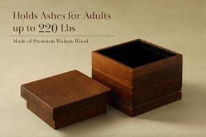 โกศไม้วอลนัททำมือจากเอเวอร์กรีน เมมโมเรียลส์ สำหรับบรรจุอัฐิมนุษย์ ผู้ใหญ่ ใช้ได้ทั้งชายและหญิง ความจุ 220 ปอนด์ ผลิตในจีน - Product Image 6