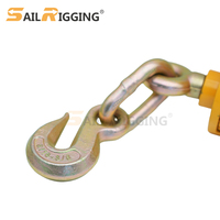 Serre-chaîne à cliquet robuste G70 avec poignée pliable, capacité 7100 lbs, pour plateformes de chargement, avec crochet de préhension, pour chaînes de 5/16 à 3/8 pouces