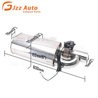 Válvula de escape eléctrica de 3 pulgadas con entrada y salida, silenciador de flujo ajustable, cuerpo de 8.5x6 pulgadas, diseño Valvetronic, silenciador con válvula para modificación de automóviles