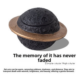 Kotak Penyimpanan Abu Hewan Peliharaan Kustom Planet Cement Firing Ceramic Pet Memorial Urn Buatan Tangan Ukuran Kecil untuk Anjing Kucing - Product Image 3