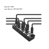 Boîtier de jonction en plastique FAS IP67, 3 broches, 6 voies, distributeur M8, connecteur terminal LED, monocanal, station d'alimentation PNP, certifié CE