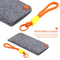 Étui à lunettes en feutre écologique avec bouton-pression, pochette optique à coutures contrastées, cordon de suspension, étui solaire portable, durable et souple