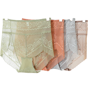 Sky <span class=keywords><strong>Things</strong></span> femmes sans couture taille haute dentelle Bikini slips <span class=keywords><strong>Sexy</strong></span> body-shaping coton entrejambe culotte tous les jours solide uni teint - Product Image 1