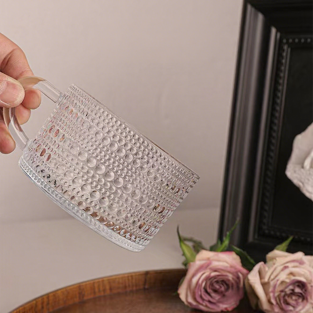 transparent bead embossed