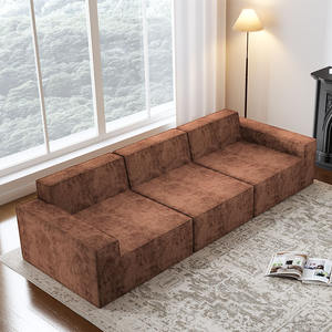 Sofá Seccional de Espuma Marrón, Sofá Familiar Comprimido al Vacío, Conjunto de Sofás en Forma de L sin Estructura, Asientos Económicos - Product Image 4