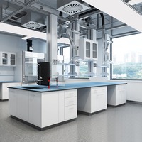 Meubles de laboratoire durables, tables scolaires modulaires, résistance chimique, bancs de travail de laboratoire hospitalier avec étagères et armoires