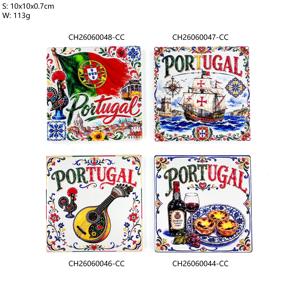 Ensemble de 4 dessous-de-verre carrés <span class=keywords><strong>en</strong></span> céramique du Portugal avec impression UV 3D haute définition, support <span class=keywords><strong>en</strong></span> <span class=keywords><strong>liège</strong></span>, écologiques, pour la maison et la <span class=keywords><strong>table</strong></span> - Product Image 6