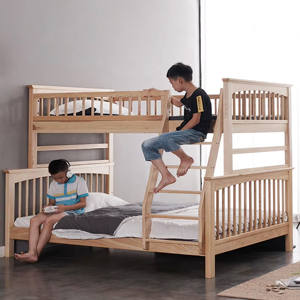 Lit superposé en bois séparable, lits superposés entièrement en bois massif, lit en bois, lit double multifonctionnel - Product Image 4