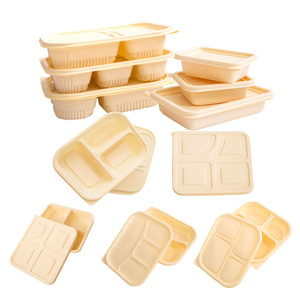 Contenedores biodegradables desechables para alimentos, ecológicos, de bagazo de caña de azúcar, para Catering, Inflight, líneas aéreas, 100%