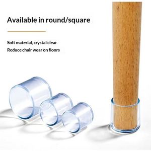 Protège-pieds de chaise en PVC transparent et noir, protections de sol épaissies antidérapantes pour bureaux, chaises de salle à manger et pieds de mobilier de classe - Product Image 3