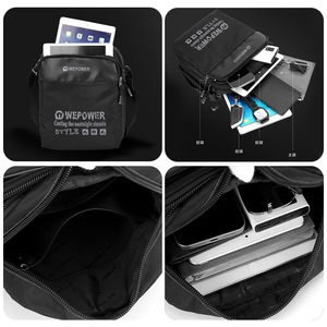 Sacs à bandoulière en nylon pour hommes, grande capacité, sac à main oblique, fermeture éclair tendance, portable pour les loisirs et les affaires - Product Image 5