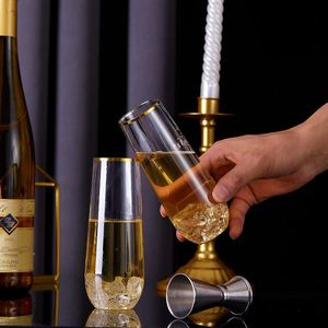 Vasos de Vino de Plástico Transparente PET de 9oz (201-300ml) con Borde Dorado, para Jugo y Helado, Anti-Rotura, Hechos en China, para Comercio Transfronterizo - Product Image 2