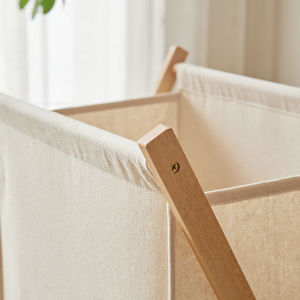 Cesto de ropa plegable de bambú, organizador de ropa rectangular plegable para almacenamiento en el baño y el dormitorio - Product Image 4