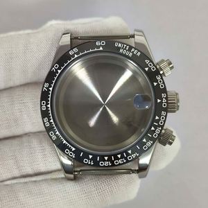 39mm Stainless Steel & Black Ceramic Bezel Multifunction Waterproof <b>Watch</b> Parts with Solid <b>Case</b> Back OEM Brand for VK67 Movement - Product Image 1