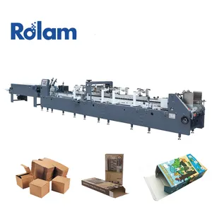 Prefold Automatic Folding Gluing Machine Cardboard Rolam AS Series Straight Line Pharma Packaging Box Folder Gluer