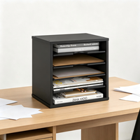 Organisateur de fichiers à 5 niveaux pour bureau, trieur de courrier en bois, organisation de bureau, rangements pour papiers, porte-documents