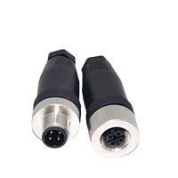 En stock – Connecteur d'assemblage mâle étanche en laiton plaqué or M12 Dcode 4 broches PG7 PG9