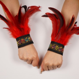 Gelang Manset Bulu Suku Bohemia untuk Festival Pesta, Paket Grosir, Aksesori Etnik Buatan Tangan untuk Festival Musik, Karnaval, Rave - Product Image 4