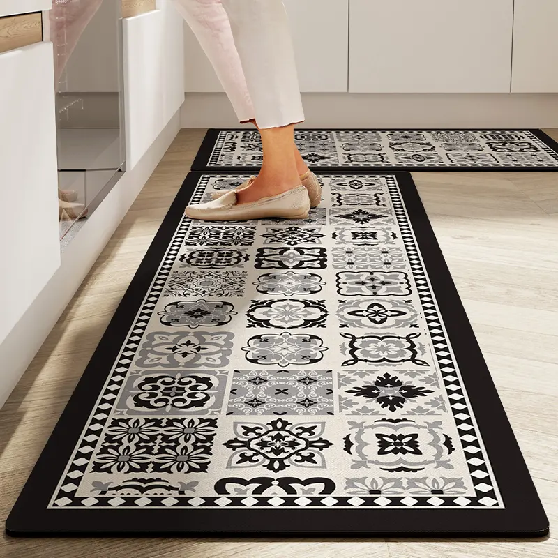 Absorbent Valentine 3D Kitchen Rugs Set Floor Protect Mats For Kitchen