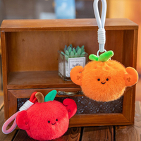 Vente en gros usine : Porte-clés peluche série fruits en coton PP super doux, poupée pour machine à griffes, cadeau d'anniversaire pour enfants