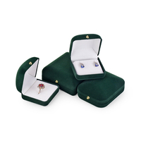 Boîte à bijoux de luxe carrée en velours avec logo personnalisé multicolore pour bagues, boucles d'oreilles, bracelets, colliers - Emballage haut de gamme Marque Aaaina