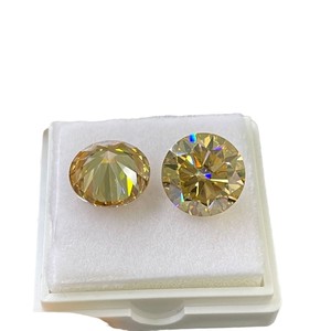 Champagne Gold Round Moissanite Diamonds 1 To 6 Carats For Jewelry Making With Certificates And Girdle Inscriptions - Product Image 5