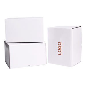 Boîte d'expédition en carton ondulé de luxe personnalisée, petite quantité en stock, emballage de parfum, entièrement blanche, 16x16x6, design plié, conception gratuite incluse - Product Image 3