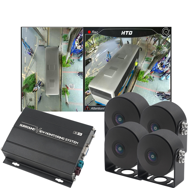 3D 1080P 360degree Surround Bird View Panoramic Car Camera System for BUS VAN Truck Excavator